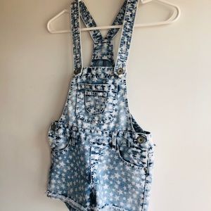 Blue denim with stars overalls size 10 kids